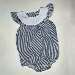Girls seersucker bubble with collar - BRAND NEW- 3m